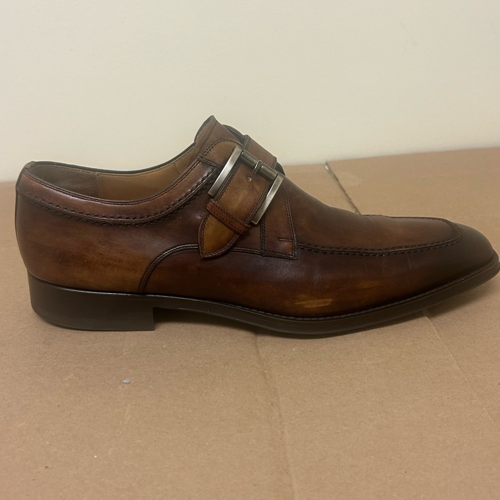 Magnanni Men's Tan Leather Monk straps - Picture 6 of 6
